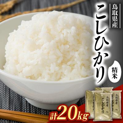 ふるさと納税 智頭町 【食味鑑定士厳選】鳥取県産 コシヒカリ20kg(5kg×4袋) 精米