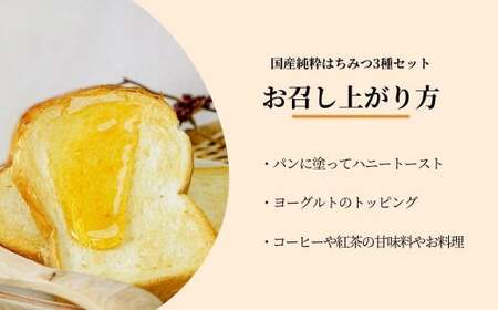 はちみつ 国産 3種(百花・アカシア・みかん) 110g×3個 | はちみつ 蜂蜜 埼玉養蜂