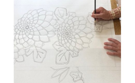 SG05　御山杉染め　訪問着きもの　菊