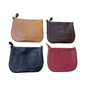 革・ファスナーポーチ ラージ［ワイン］