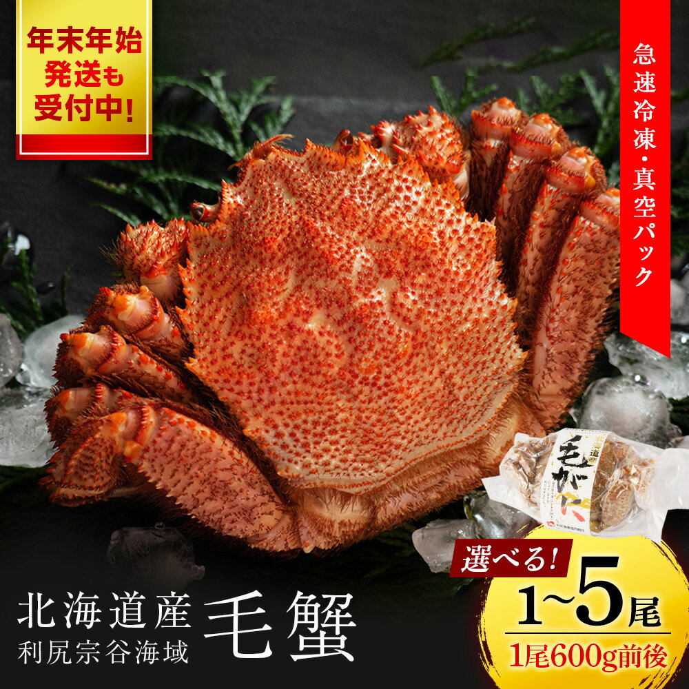 【ふるさと納税】【新物予約開始】 北海道 利尻・宗谷産 毛ガニ 中サイズ（600g前後）選べる1尾〜5尾 ＜利尻漁業協同組合＞北海道ふるさと納税 利尻富士町 ふるさと納税 北海道 海鮮 北海道 カニ 蟹 毛ガニ 毛蟹 蟹みそ 濃厚 蟹棒 蟹甲羅