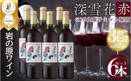 深雪花 岩の原ワイン G20採用 深雪花 赤6本 720ml