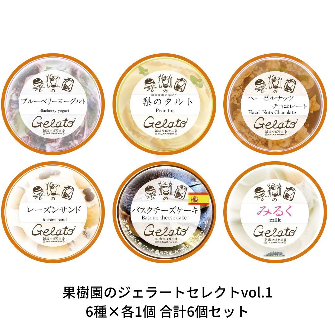 【ふるさと納税】果樹園のジェラートセレクトvol.1 [6種×各1個] 合計6個セット ジェラート詰合せ アイス詰合せ [田沢農園] 【010S247】