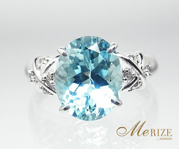 指輪 天然アクアマリン 2.0ct 天然ダイヤ 0.08ct Martine マルチーヌ【K18ホワイトゴールド】r-111（KRP）N38-1410 【リング 指輪 ジュエリー ギフト】