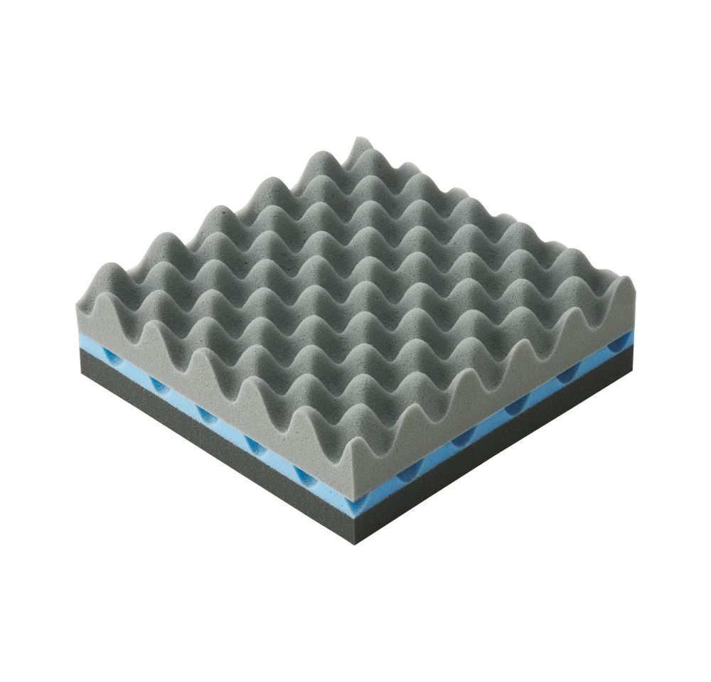 ムアツ マットレス スタンダード ダブル 三つ折り 折りたたみ マットレス 約 10cm 敷布団 敷き布団 寝具 レギュラー シーツ 専用シーツ付 綿 ブルー 昭和西川 体圧分散 通気性 寝返りサポー