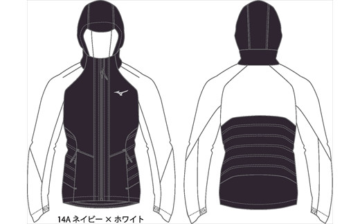 中綿ブレスサーモウォーマーシャツ：配送情報備考　14A　ネイビー×ホワイト