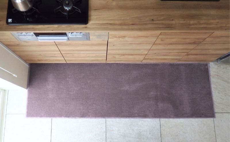 diw0377 北欧風キッチンマット ラグマットタイプ 65×255cm ノーマル型 モーブ 抗菌防臭 SEK 織人しきもの屋工房
