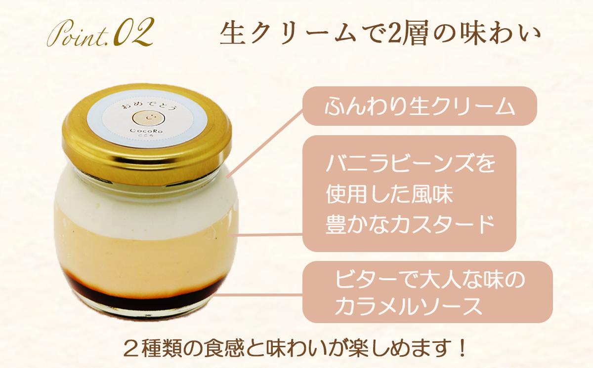 CocoRoプリン 6個セット（ ギフト包装 ＋ メッセージシール「おめでとう」 ）【 茨城県 つくば市 プリン スイーツ 生クリーム カスタードクリーム バニラ 牛乳 卵 国産 甘味 お菓子 デザー