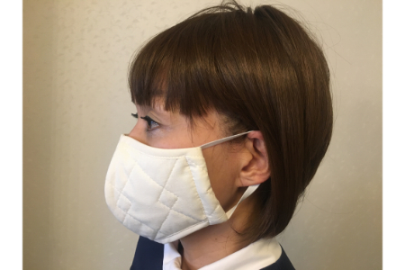 大津毛織 洗って使える 立体マスク 2枚組 綿100%ガーゼ 4層立体構造 [0689]