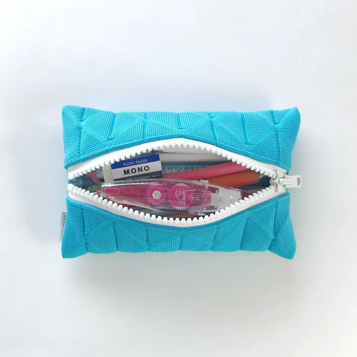 【先行予約】ペンケース oriami レギュラー Mサイズ ( ライトブルー ) ニット | 筆箱 文房具 プレゼント 新潟県五泉市