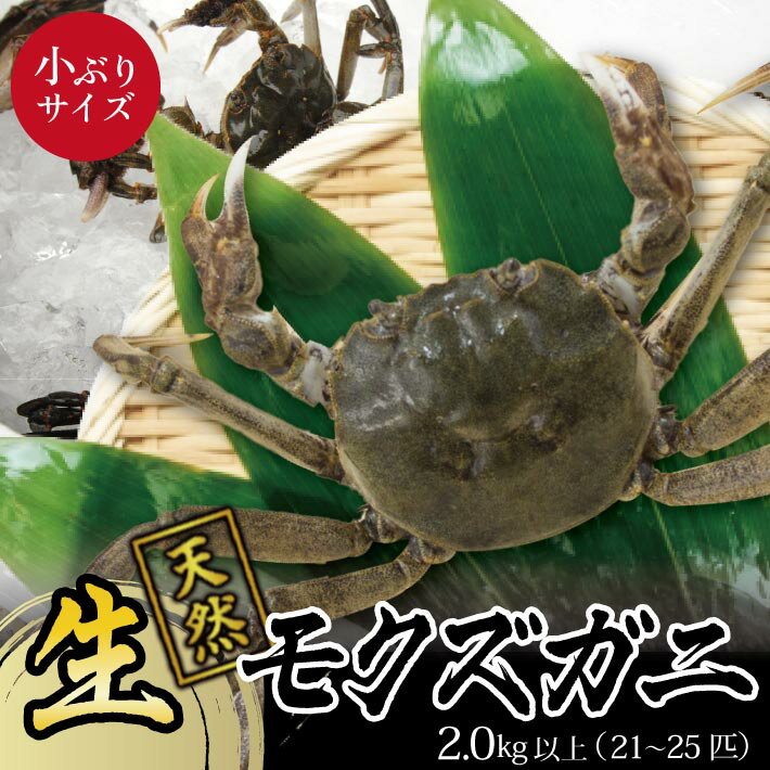 【ふるさと納税】生・天然モクズガニ 2.0kg以上 小ぶりサイズ 21～25匹 オス・メス混合 山形県庄内産 10月上旬～12月下旬頃お届け 冷蔵便 ※着日指定・離島発送不可（沖縄県を含む） カニ 蟹 かに 川ガニ 鮮魚 まるごと 姿 カニみそ 味噌汁 期間限定 お取り寄せ