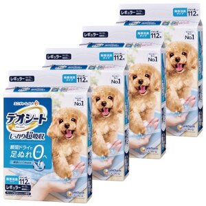 【毎月定期便】ユニ・チャームペットデオシートしっかり超吸収無香消臭タイプレギュラー112枚×4全3回【4069355】