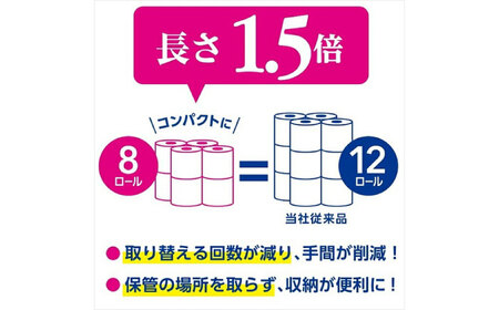 クリネックス 長持ちシャワートイレ用 トイレットペーパー（ダブル）16ロール(８ロールｘ8パック)【日本製紙クレシア株式会社】開成町 トイレットペーパー トイレットロール ダブル [BDAM029]