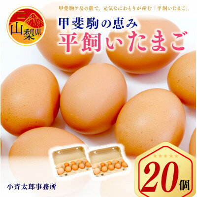 【ふるさと納税】甲斐駒の恵み・着色料無添加の平飼いたまご20個【配送不可地域：離島】【1226019】