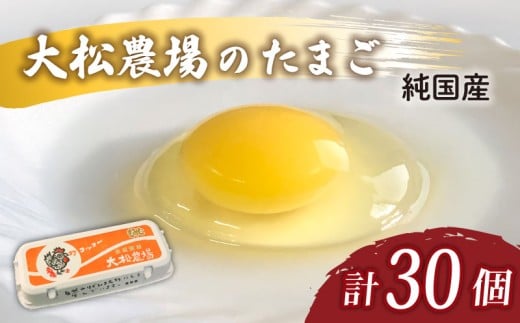 卵 純国産 大松農場の卵 計 30個 養鶏 平飼 鶏卵 卵 たまご 鶏卵 にわとり 新鮮 こだわり 朝食 昼食 夕食 目玉焼き 卵焼き 玉子焼き たまご焼き 卵かけご飯 たまごかけご飯 オムレツ ゆで卵 卵料理 生卵 国産 産地直送 安心 安全 破損保証 割れ保証 送料無料 千葉県 旭市 大松農場 omf002