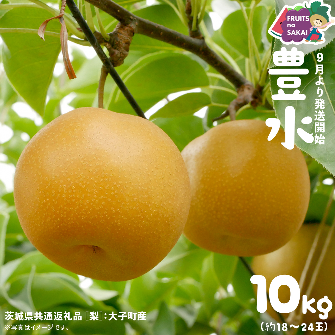 豊水 梨 10kg （18～24玉）【2025年9月より発送開始】（茨城県共通返礼品 [梨]：大子町産） なし 旬 お取り寄せ フルーツ 甘い ジューシー 和梨 時期 [FC06-NT]