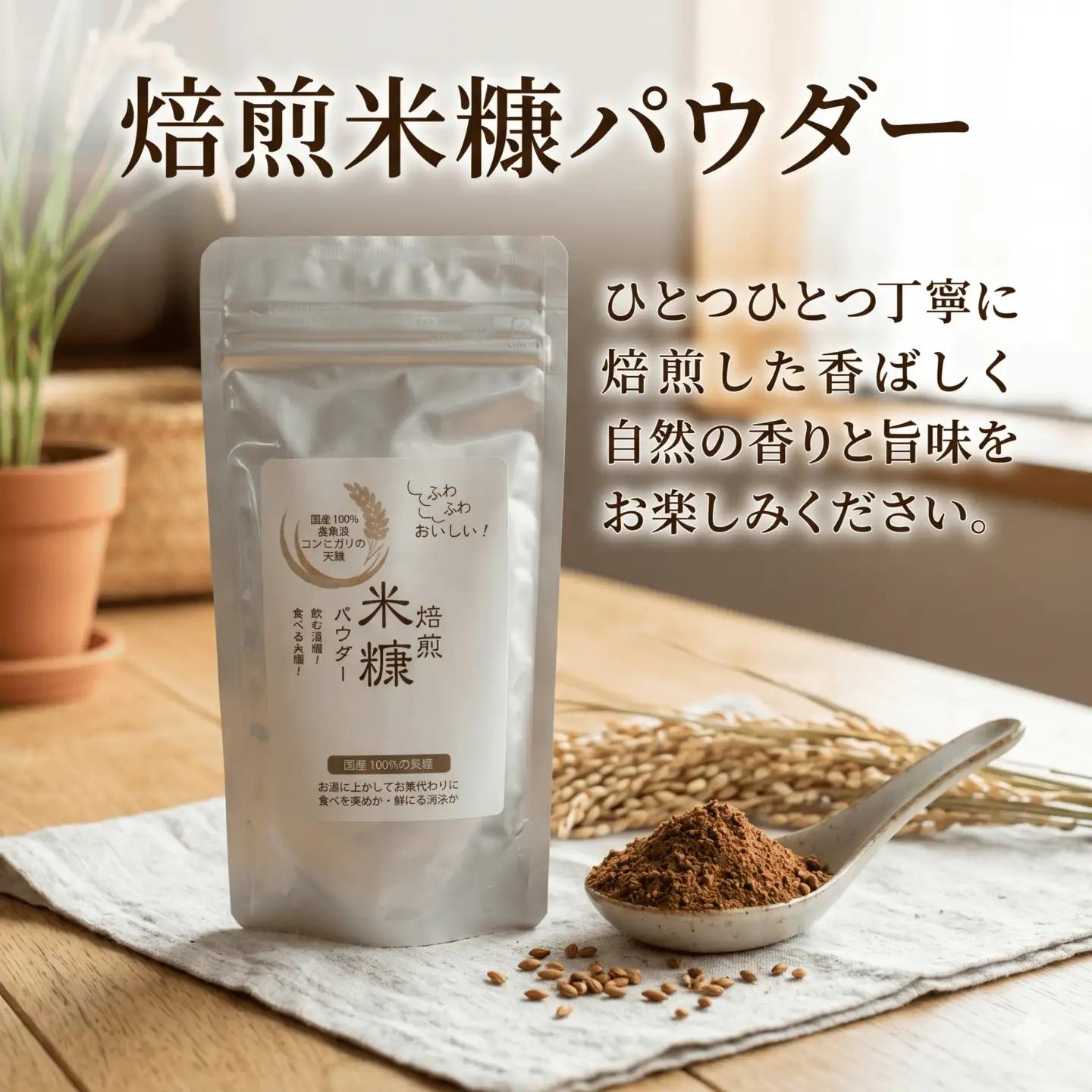 焙煎 米ぬか パウダー 100g × 1袋 国産 保存料不使用 【 米ぬか 】