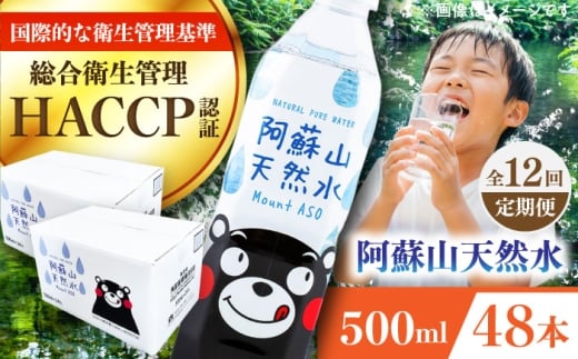 【全12回定期便】阿蘇山天然水 500ml 計48本(24本×2ケース) 天然水 水 ミネラルウォーター 備蓄 熊本 菊陽町【丸富産業株式会社】 [BHDG018]