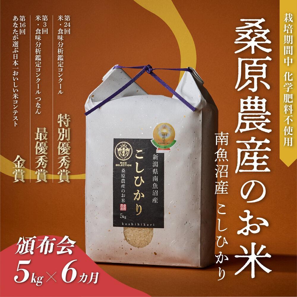 【ふるさと納税】【R7年産】米 定期便 コシヒカリ 南魚沼産 30kg ( 5kg × 6ヶ月 ) 桑原農産 | お米 こめ 白米 コシヒカリ 食品 人気 おすすめ 送料無料 魚沼 南魚沼 南魚沼市 新潟県産 新潟県 精米 産直
