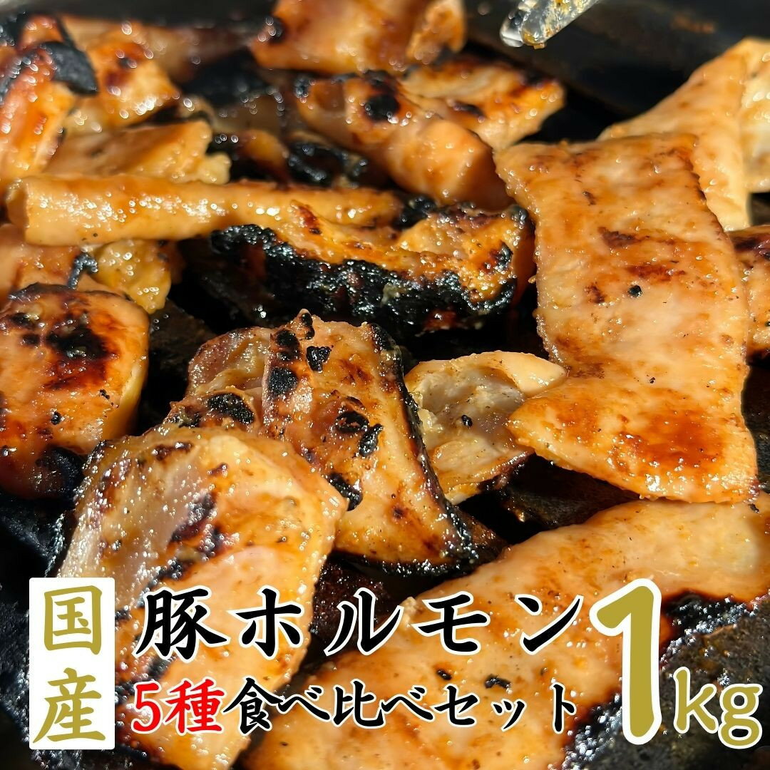 【ふるさと納税】国産ホルモン5種　合計1kg　食べ比べセット（使いやすい200g×5パック）□ | 肉 お肉 にく 豚肉 食品 ホルモン セット 食べ比べ 食感比較 国産 バーベキュー 焼肉 ホルモン焼き BBQ キャンプ 静岡 ギフト お取り寄せ 人気 おすすめ 送料無料