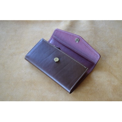 本革長財布　高級イタリアンレザー使用　チョコ【1351074】