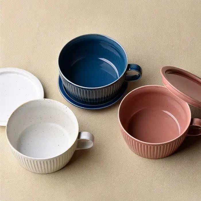 【ふるなびWEEK対象】【波佐見焼】【オーブン可】トリオカラー 蓋つき スープマグ スープカップ 小皿 3色セット 食器  スープマグ スープカップ マグカップ 皿 マグカップ 波佐見焼 【舘山堂】 