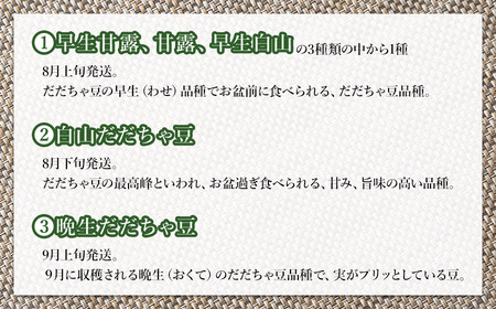 【令和8年産先行予約】【3回定期便】 山形セレクション認定！15代目「治五左衛門」の新鮮だだちゃ豆３種類食べくらべセット