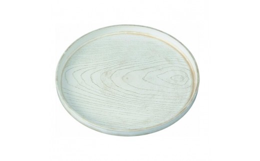 
            丸盆 24cm 金彩 白ケヤキ杢 ノンスリップ ［YG432］
          