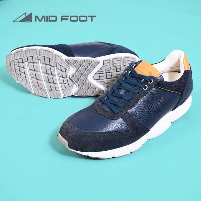 ふるさと納税 大和郡山市 ミッドフット 24.5cm NAVY(ネイビー) レザースニーカー 紳士靴 牛革 MF001JM