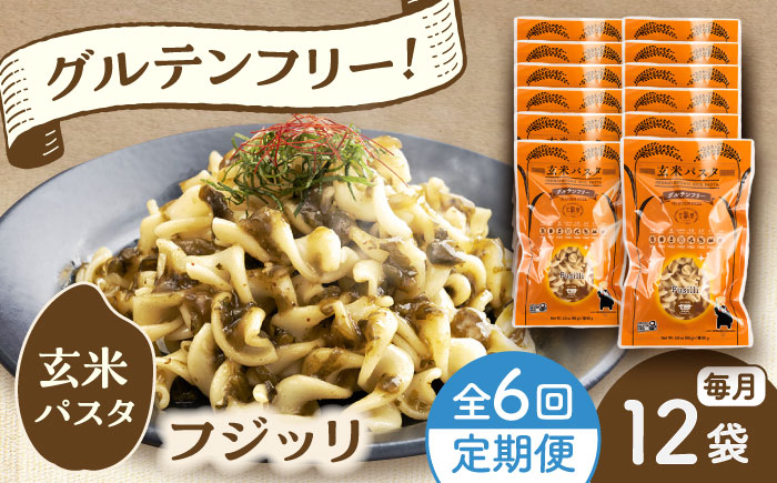 【全6回定期便】玄米パスタ フジッリ12袋セット / 玄米 パスタ 特産品 熊本【株式会社熊本玄米研究所】 [BHAF041]