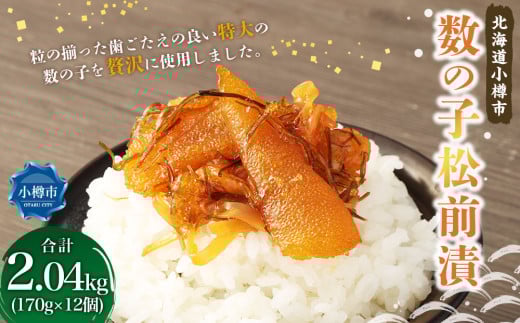 数の子 松前漬 合計2.04kg （170g×12） 松前漬け 魚卵 海鮮 海の幸 小分け 北海道 小樽市 冷凍 送料無料