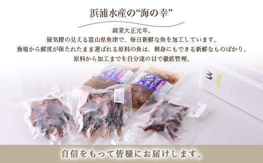 ほたるいかの素干し、煮干、沖漬セット ※北海道・沖縄・離島への配送不可