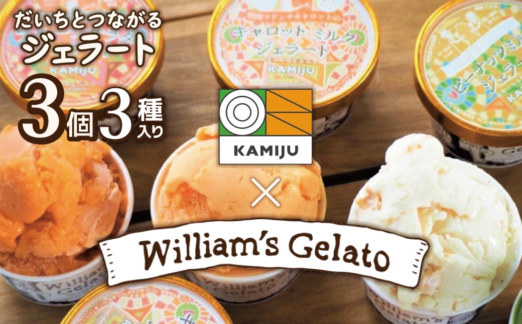 
            （お試し）【3種のフレーバーを食べ比べ!!】だいちとつながるジェラート3個セット 映えるデザインが可愛いと話題に!!  マドンナキャロット 地元野菜 甘い アイス スイーツ デザート 洋菓子 可愛い 詰め合わせ キャロットミルク フルーツサラダ ピーナッツミルク 自慢 冷たい にんじん 人参 落花生 ピーナッツ 農家 神重農産 H105-172
          