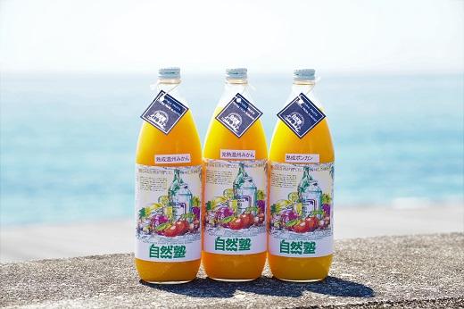 14.自然塾　柑橘100%まるごと絞りジュース　３本入り　みかんジュース オレンジ ポンカン 不知火 温州 ドリンク 飲料 飲み物 朝食 無添加 季節 旬