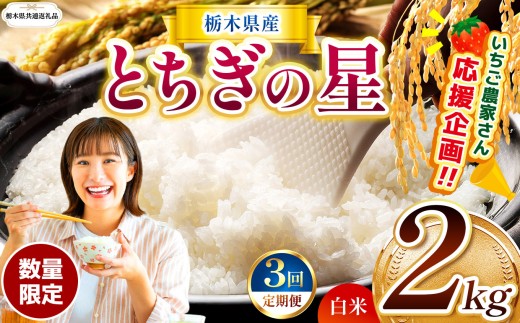 【栃木県共通返礼品】【先行予約】【定期3回】 訳あり 定期便 数量 限定 令和8年度産 とちぎの星 約 2kg | とちぎの星 ミルキークイーン okome kome お米 米 玄米 白米 ごはん おいしい ふるさと納税 那珂川町 栃木県
