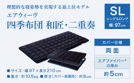 エアウィーヴ マットレス 四季布団 和匠・二重奏 シングルロング 三つ折り