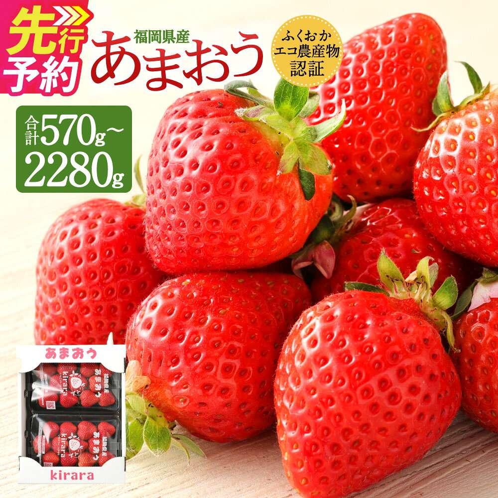 【ふるさと納税】【選べる内容量】 あまおう 計約570g～約2280g 1パック約285g 2～8パック いちごファームきらら 【ふくおかエコ農産物認証】 果物 フルーツ 果実 冷蔵 福岡県産 福岡県 糸田町 送料無料 【2027年2月上旬-3月下旬発送予定】