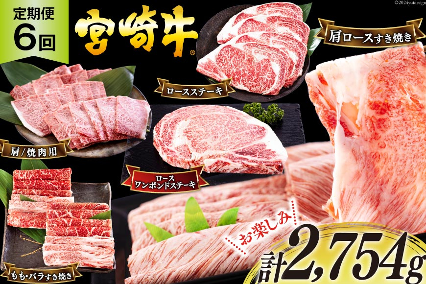 6回 定期便 宮崎牛 ロースステーキ 肩焼肉 ワンポンドステーキ もも バラ すき焼き 肩ロース 約3kg [日本ハムマーケティング 宮崎県 美郷町 31bd0024] 冷凍 送料無料 国産 黒毛和牛 A5 A4等級 ブランド 牛肉 霜降り バーベキュー キャンプ BBQ 宮崎県産 母の日 父の日 プレゼント ギフト 贈り物 6ヶ月 セット