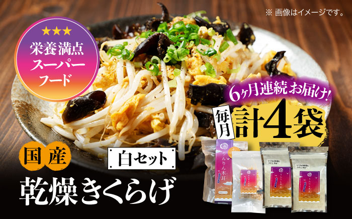 
                  【全6回定期便】【栄養満点のスーパーフード！りんりんきくらげ】国産 乾燥 木耳 美容 健康 白セット 計4袋 きくらげ キクラゲ 木耳 きのこ キノコ 食品 食物繊維 野菜 やさい ビタミンD 乾燥 炒め物 ラーメン 便利 密封 安心 安全 美容 健康 腸活 ギフト 国産 広島県産 人気 江田島市/株式会社凛[XCB019]
                