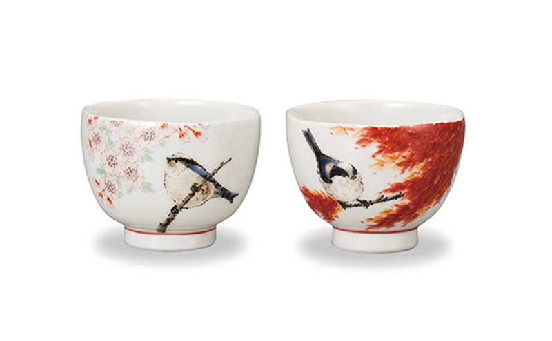 ペアぐい呑　春秋　中村陶志人 民芸品 工芸品 雑貨 キッチン雑貨 キッチン用品 酒器 ぐいみセット 