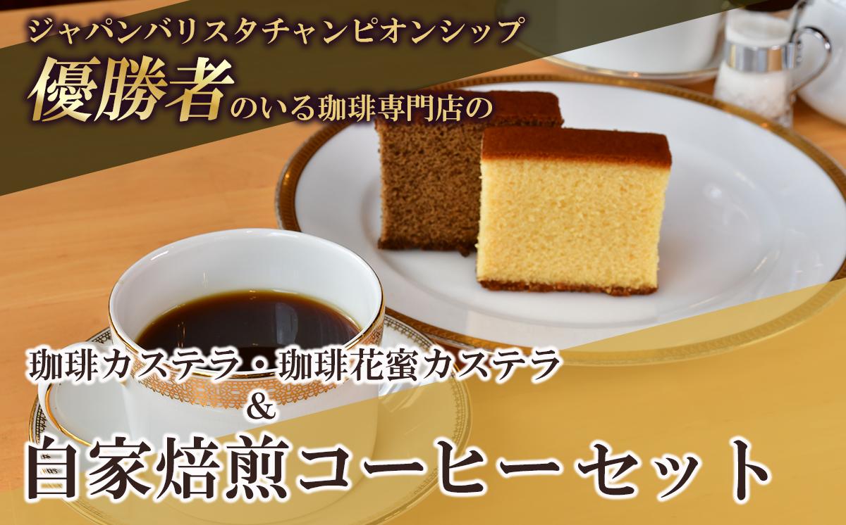 ジャパンバリスタチャンピオンシップ優勝者のいる珈琲専門店の自家焙煎コーヒー(DP)とカステラのセット【共通返礼品】【 coffee コーヒー 茨城県 つくば市 アイスコーヒー レギュラーコーヒー 】