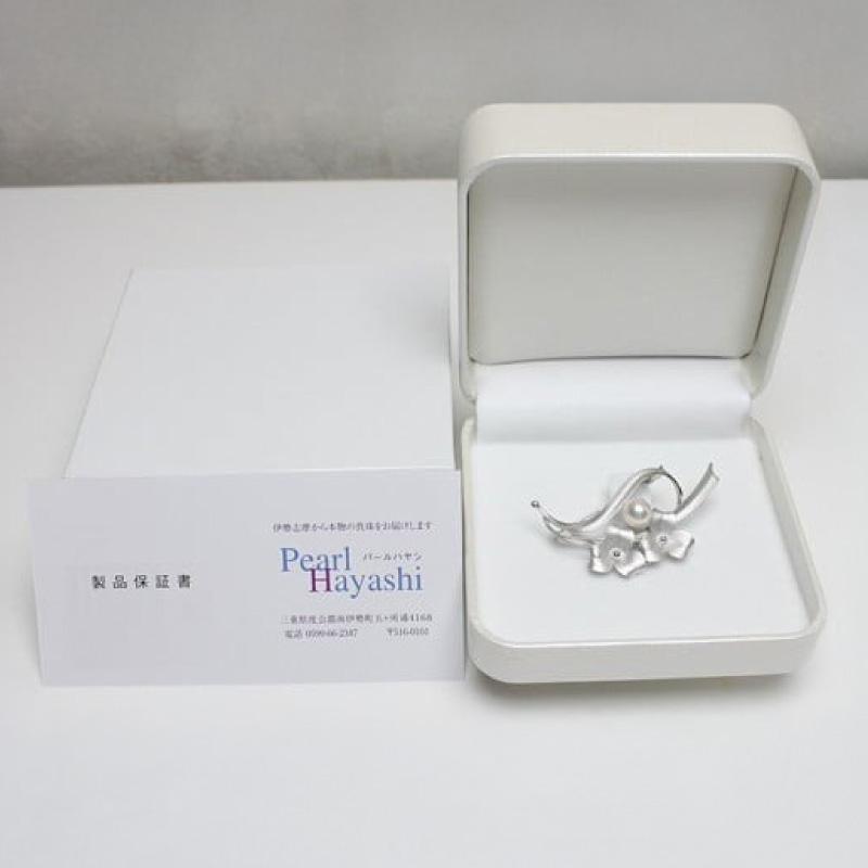 SV　アコヤ真珠　7.5ミリ　ブローチ　（No30887）／真珠　南伊勢町　パールハヤシ　伊勢志摩