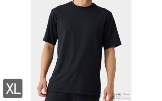 No.1011-03 スタンダードドライ＋【一般医療機器】半袖（メンズ）ブラック XL ／ ベネクスリカバリーウェア リカバリーウェア  休養時専用ウェア 血行促進 健康 安眠 神奈川県