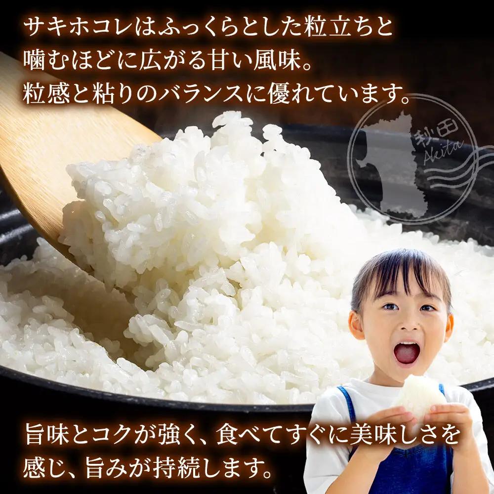 米《定期便3ヶ月》サキホコレ【無洗米】 米どころ秋田県産 令和8年産 精米 30kg（5kg×6袋）