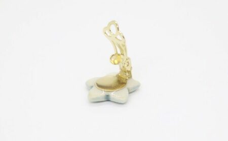 【美濃焼】 ききょう イヤリング 水色 瑞浪市 / TILEmade タイル アクセサリー ハンドメイド [AZCD012]