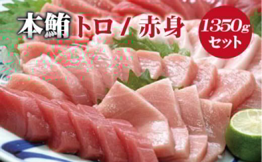 【串本町×北山村】本マグロ（養殖）トロ＆赤身セット1350g 【11月発送】【nks111-11】
