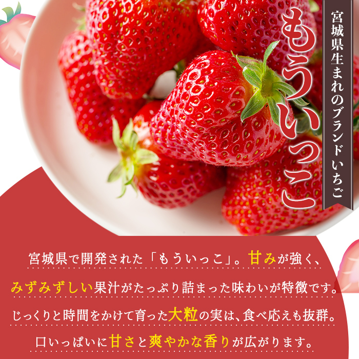 ≪先行予約受付中！≫宮城県登米市産いちご もういっこ 2.4kg（8パック） フルーツ 果物 果実 デザート くだもの いちご イチゴ 苺 ストロベリー 甘い パック 【いちごファームやなぎぶち】tm