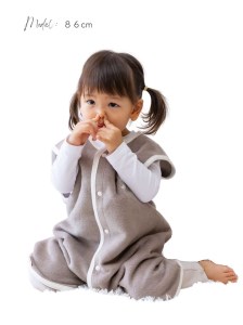 綿毛布スリーパー 2way仕様で暖か(Lサイズ) ブラウン×ホワイト 毛布の町(泉大津産) sleeper-s [3359]