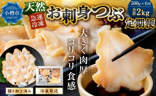 [ 定期1ヶ月毎4回 ] お刺身 つぶ 500g つぶ貝 刺身 スライス 貝類 貝 海鮮 魚介類 海産物 寿司 寿司ネタ バター焼き フライ 海鮮丼 大きい 肉厚 コリコリ 冷凍 定期配送 定期便