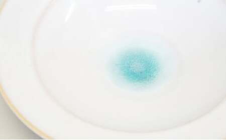 萩焼 スカイブルーリムパスタ皿｜HG000955